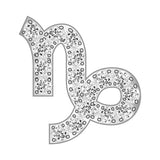 Capricorn Mini Zodiac Icon - Pavé/Silver