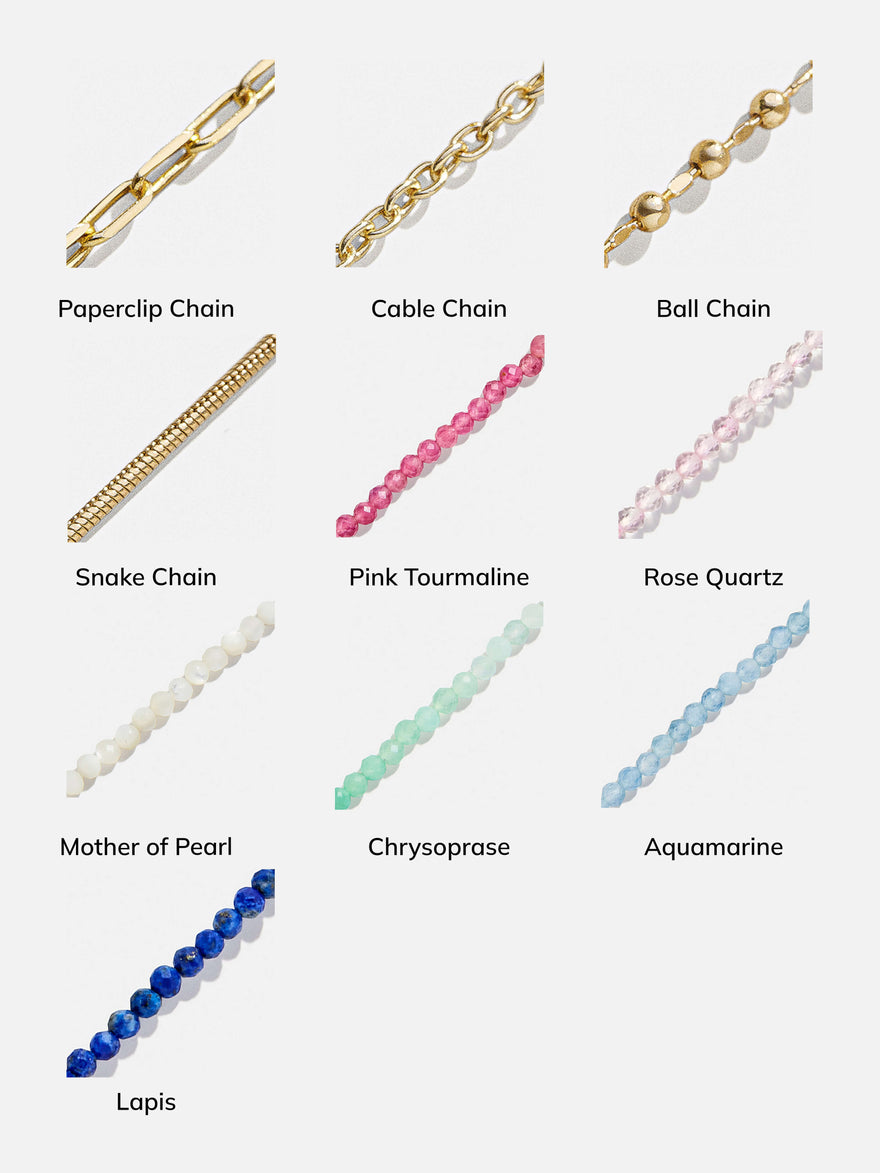 Cluster Charm Necklace Base - Paperclip Chain
