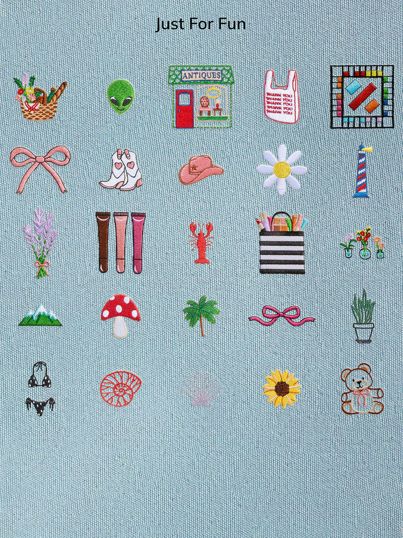 BaubleBar Light Denim - 
    Hand select 6 icons to personalize your tote
  
