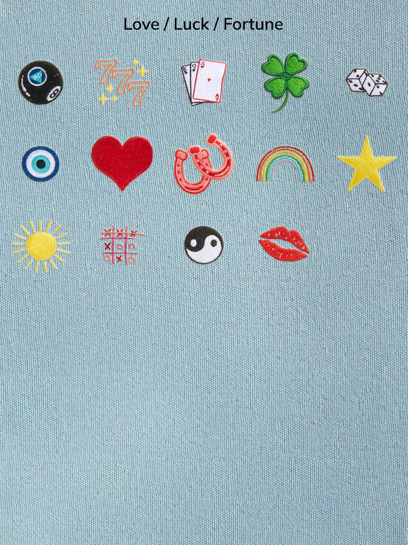 BaubleBar Light Denim - 
    Hand select 5 icons to personalize your tote
  
