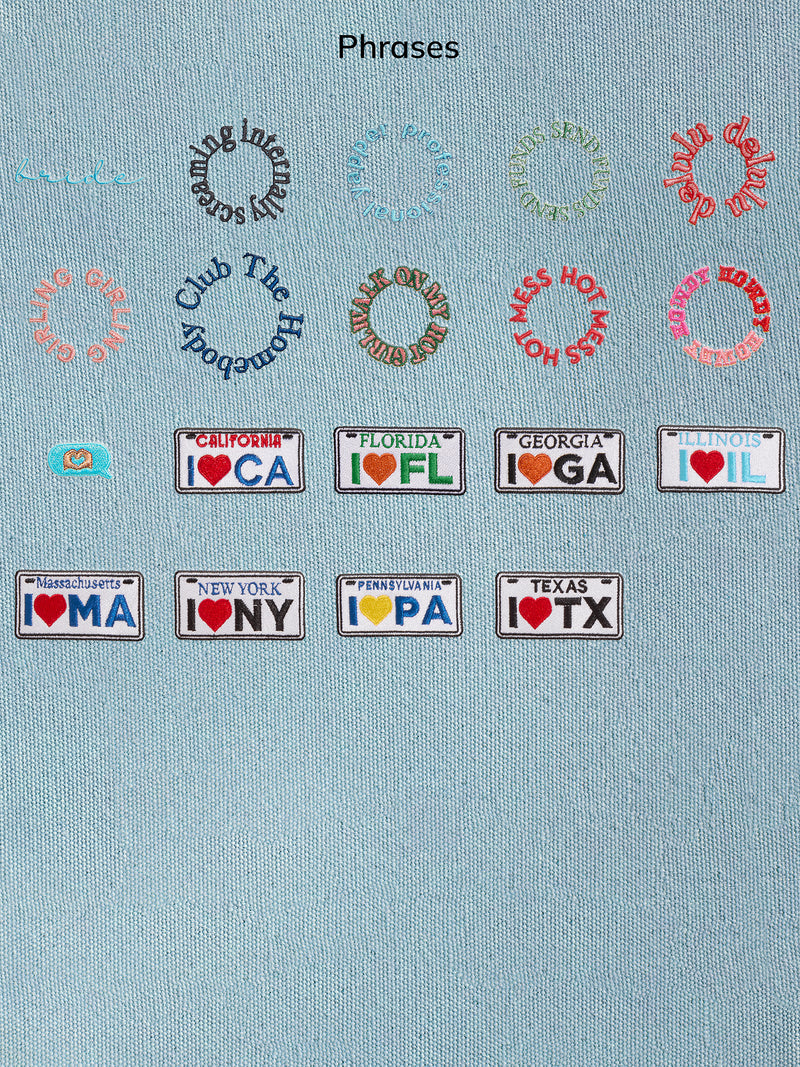 BaubleBar Light Denim - 
    Hand select 6 icons to personalize your tote
  
