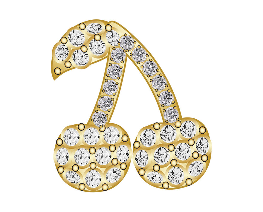 Mini Cherry Icon - Clear/Gold