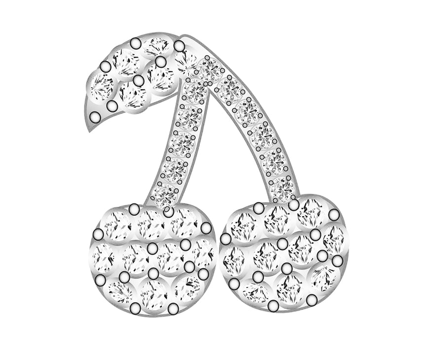Mini Cherry Icon - Clear/Silver