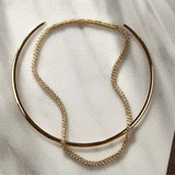 Julia 14K Gold Adjustable Tennis Necklace - Gold/Pavé