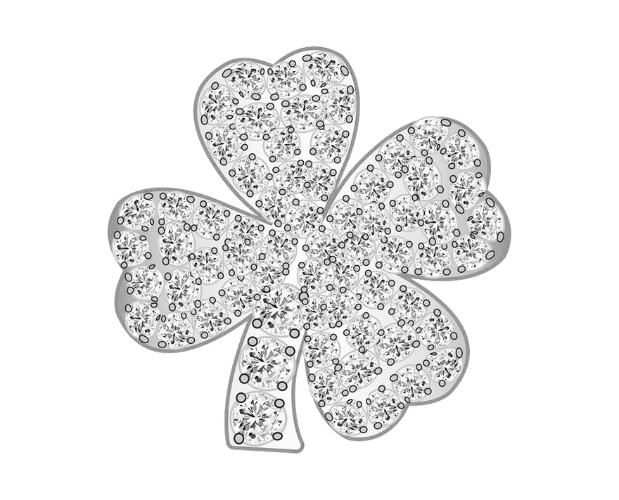 Mini Clover Icon - Clear/Silver