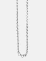 BaubleBar Cluster Charm Necklace Chain - Silver Cable Chain - 
    Cable chain layering necklace  
  

