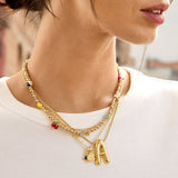 Cluster Charm Necklace Chain - Gold Cable Chain
