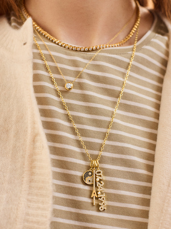 Custom Initial Charm - Gold/Pavé
