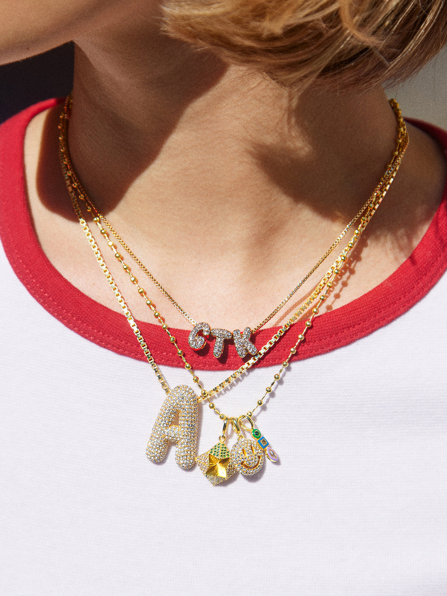Smiles Cluster Charm - Gold/Pavé