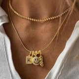 Block Pavé Number Cluster Charm - 2