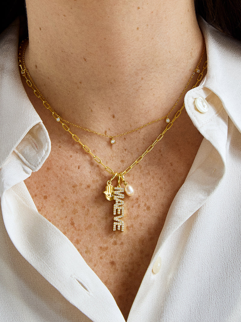 Custom block necklace discount