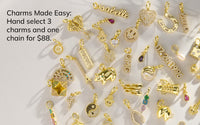 Gold Heart Cluster Charm