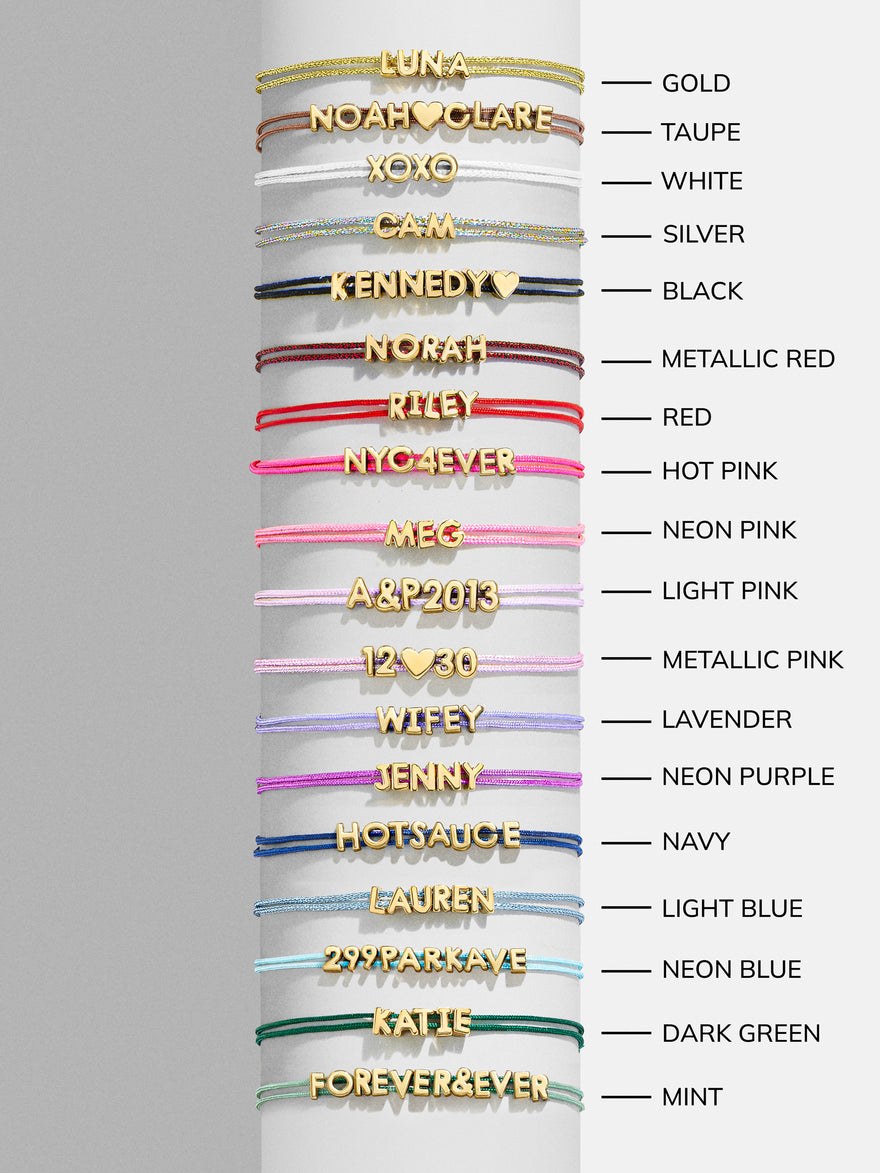 Custom Cord Bracelet - Light Blue