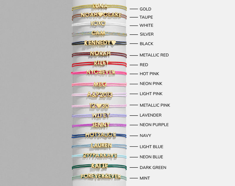 BaubleBar Custom Cord Bracelet - Light Blue - 
    Custom nameplate bracelet
  
