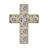Mini Cross Icon - Clear/Gold