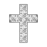 Mini Cross Icon - Clear/Silver