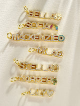 BaubleBar Custom Motif Block Nameplate Charm - Gold/Pavé - 
    Create your own cluster charm necklace
  
