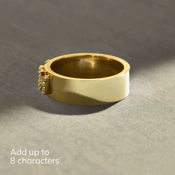 18K Gold Custom Block Ring - Gold – 18K Gold Plated Sterling Silver ...