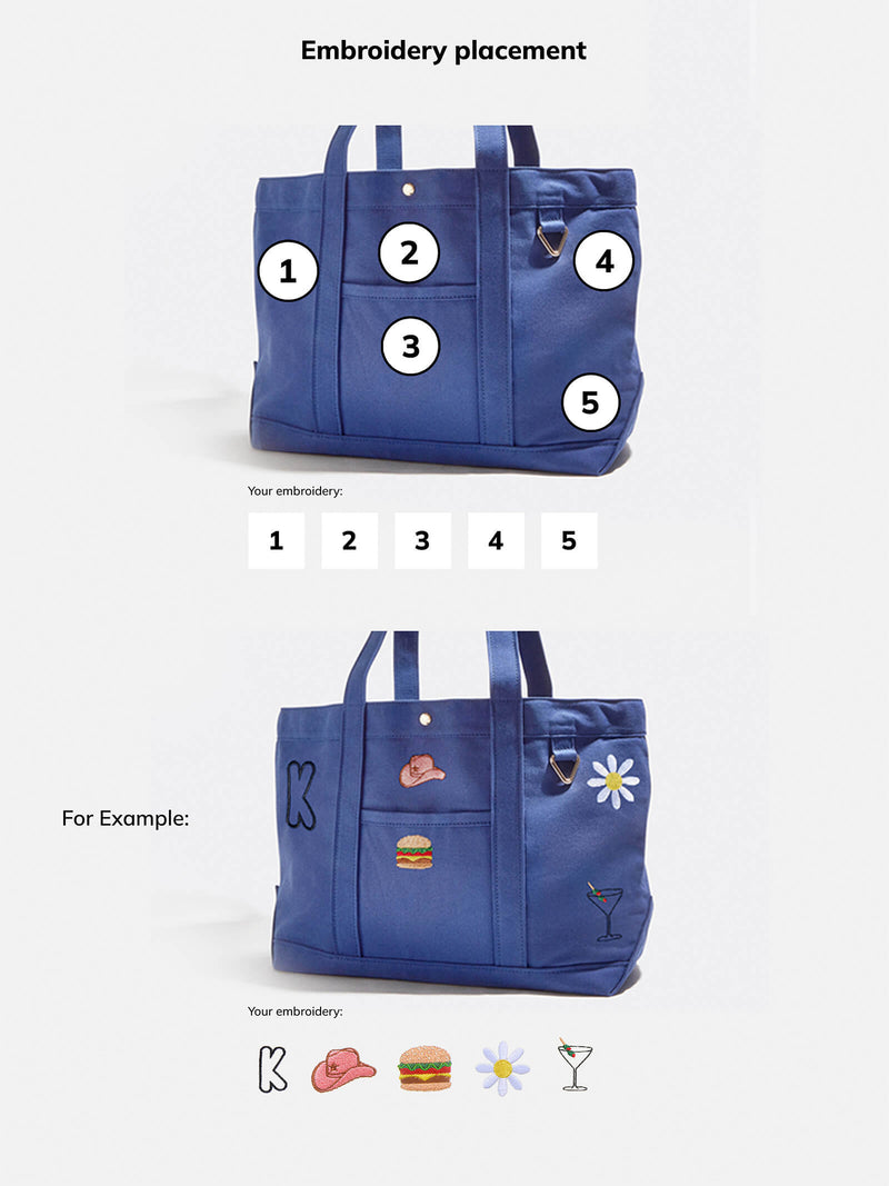 BaubleBar Navy - 
    Hand select 5 icons to personalize your tote
  
