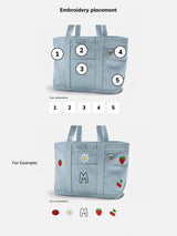 BaubleBar Light Denim - 
    Hand select 5 icons to personalize your tote
  
