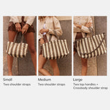 Striped Alpha Custom Name Tote - Soleil