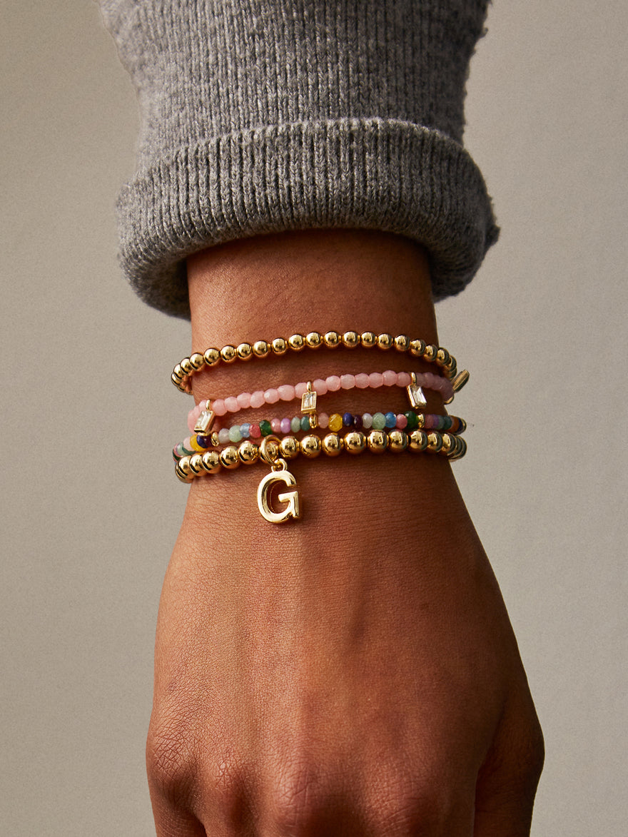 Crystal Beaded Bracelet - Blush