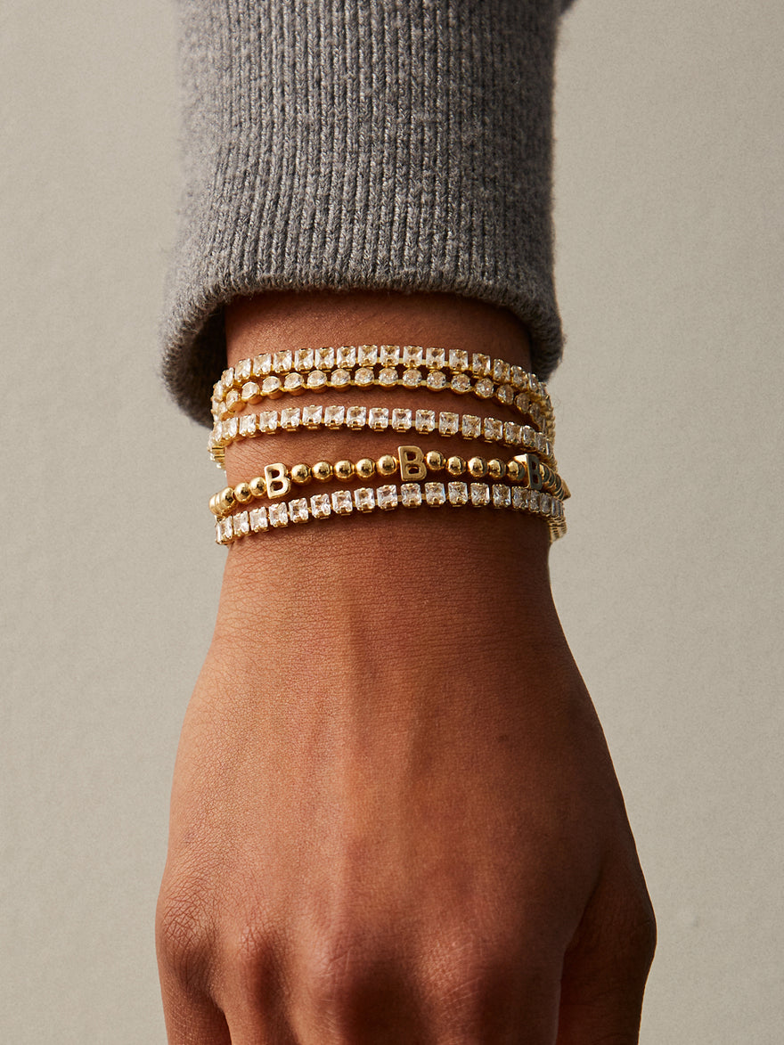 Gold Repeating Initial Pisa Bracelet - A