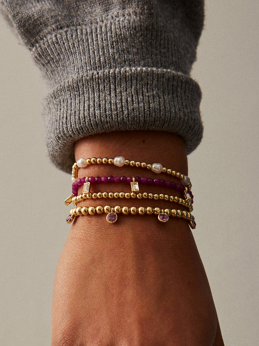 Pearl Stretch Bracelet - Alternating Pearl