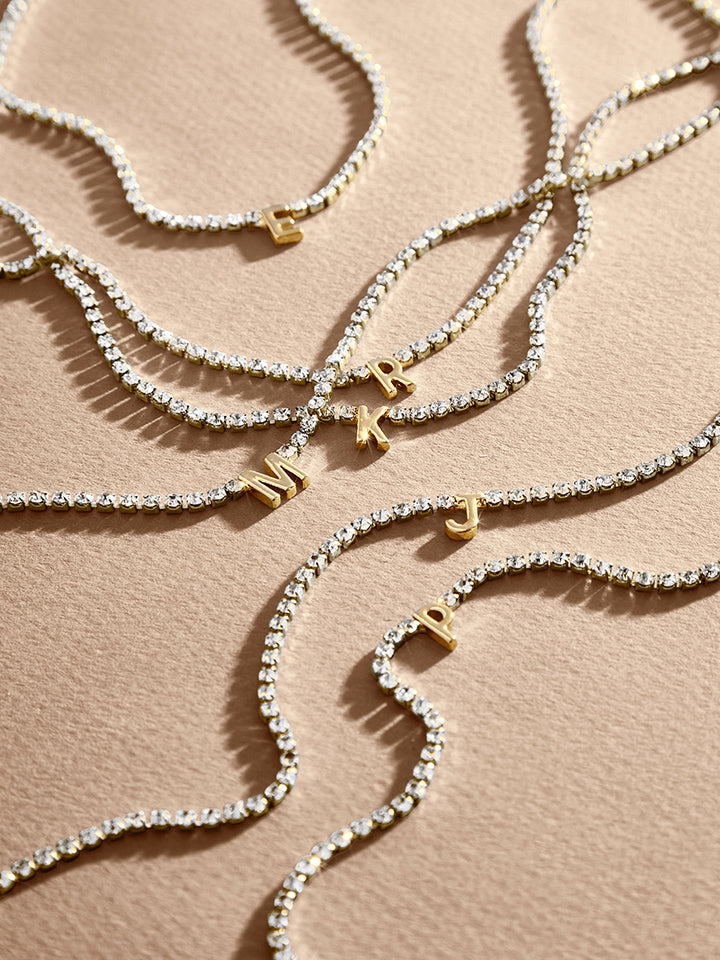 BaubleBar Ruth Initial Tennis Necklace - Gold/Pavé - 
    Enjoy an extra 20% off sale - This Week Only
  
