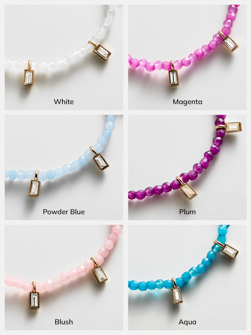 Crystal Beaded Bracelet - Plum
