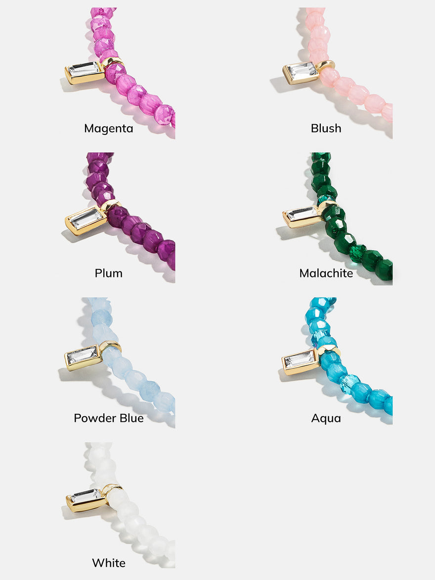 Crystal Beaded Bracelet - White