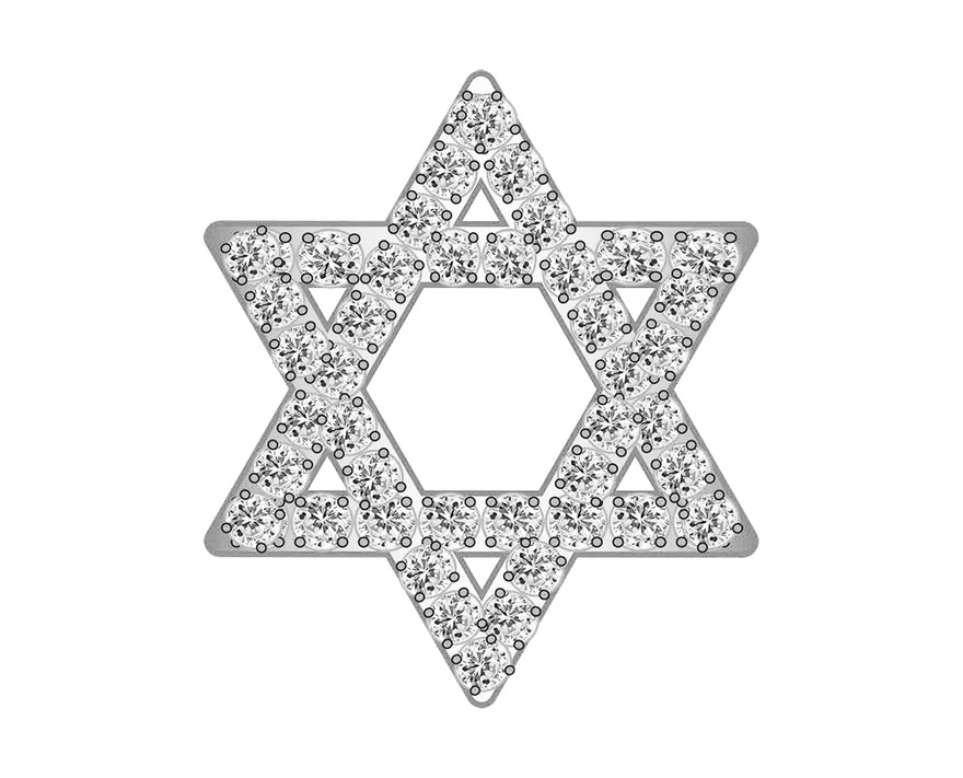 Mini Star of David Icon - Clear/Silver