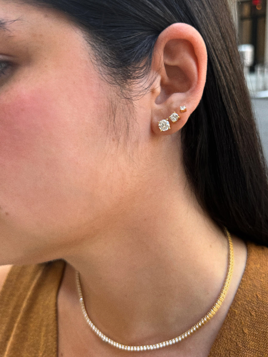 Debra 18K Gold Earring Set - Gold/Pavé
