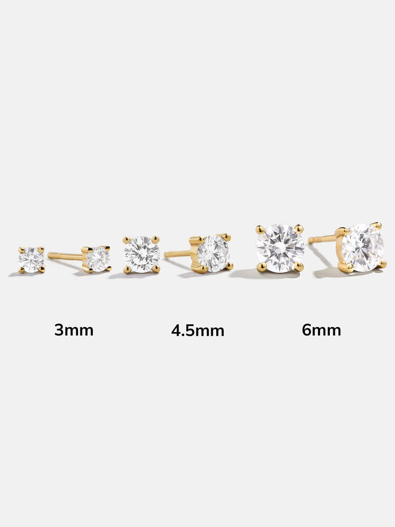 BaubleBar Debra 18K Gold Earring Set - Gold/Pavé - 
    Cubic zirconia stud earrings
  
