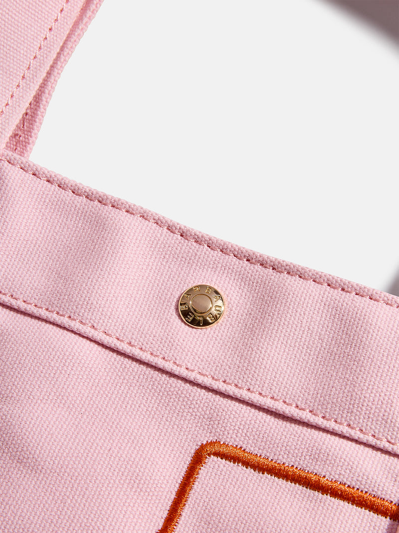 BaubleBar Alpha Custom Tote - Soft Pink - 
    Personalized canvas tote bag with custom embroidered initials 
  

