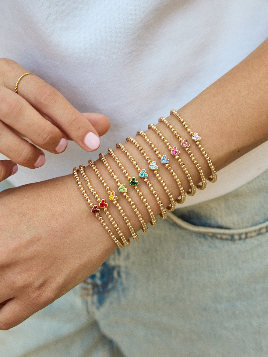 Disney Mickey Mouse Birthstone Pisa Bracelet - Crystal
