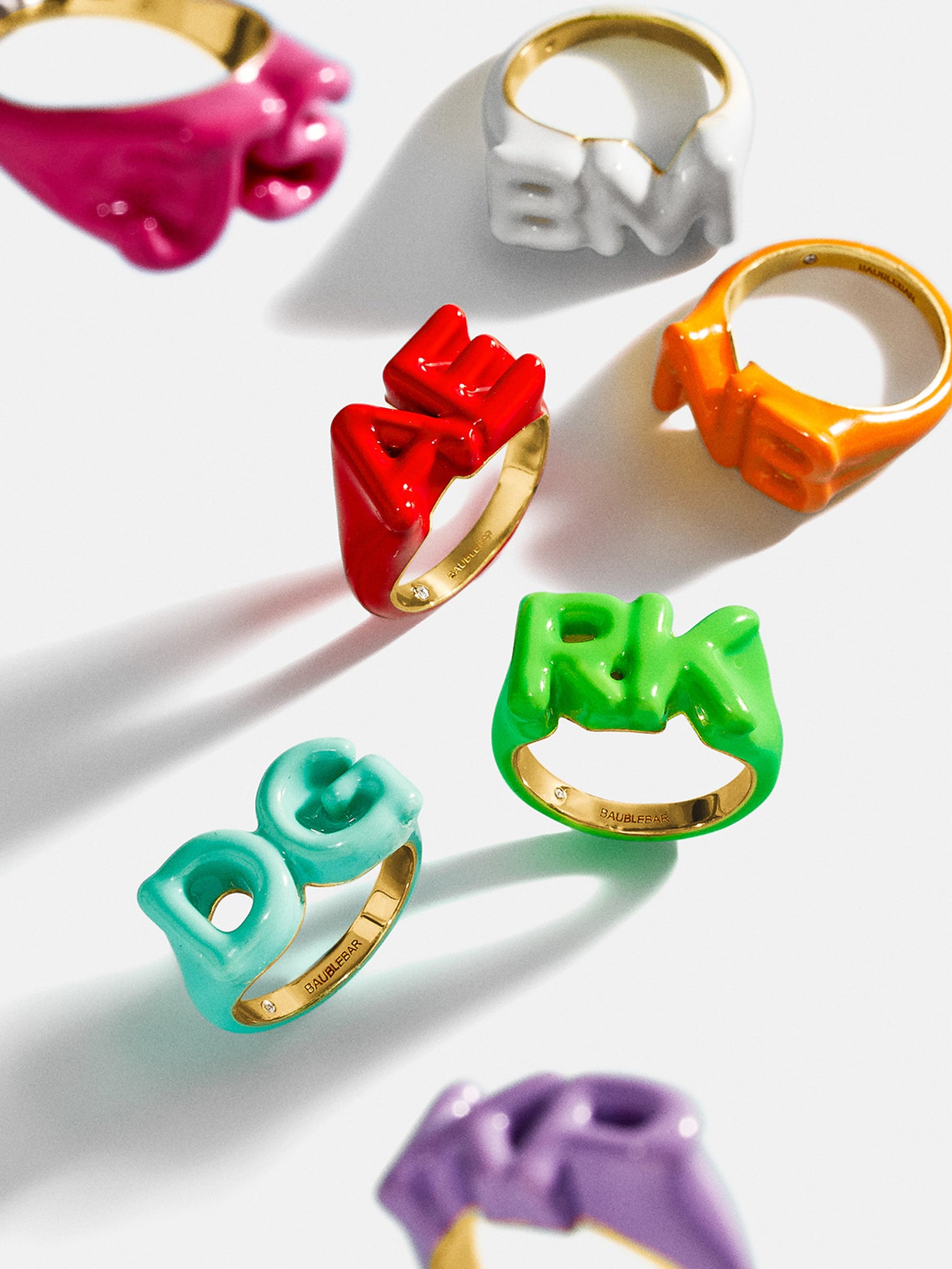 Double Initial Custom Block Ring - Hot Pink – It’s Black Friday Week ...
