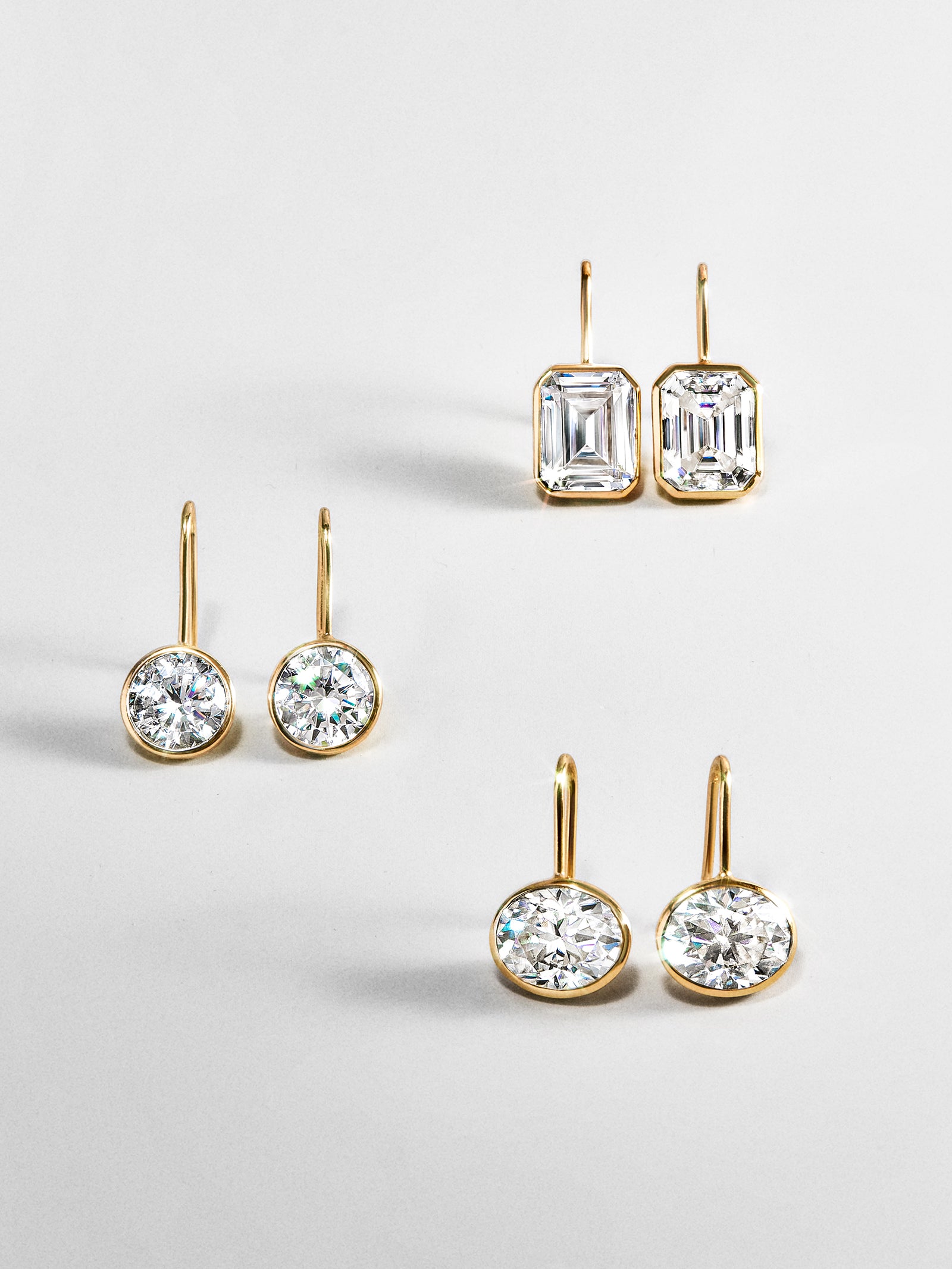 Fallon 14K Gold Bezel Earrings - Gold