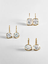 BaubleBar Fallon 14K Gold Bezel Earrings - Gold - 
    Drop crystal earrings 
  
