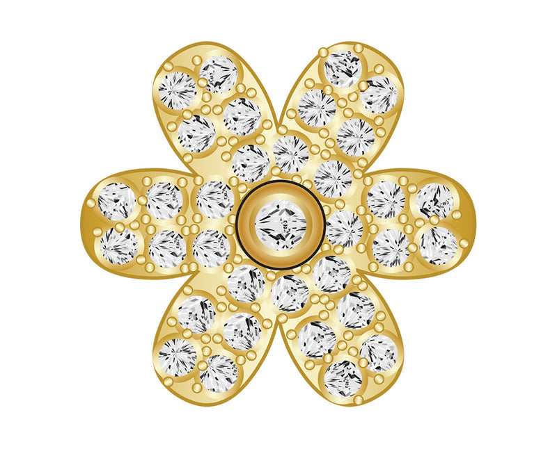 Mini Daisy Icon - Clear/Gold