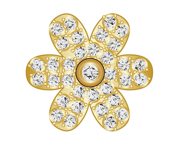 Mini Daisy Icon - Clear/Gold