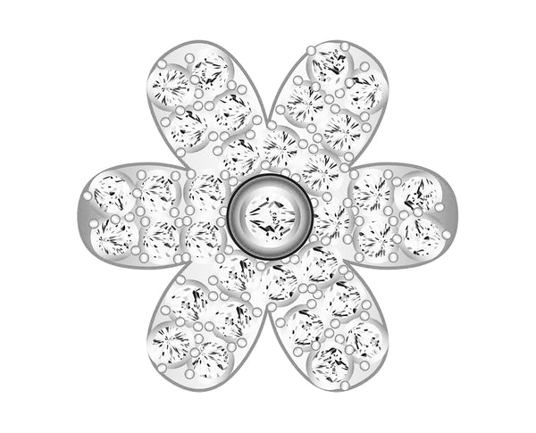 Mini Daisy Icon - Clear/Silver