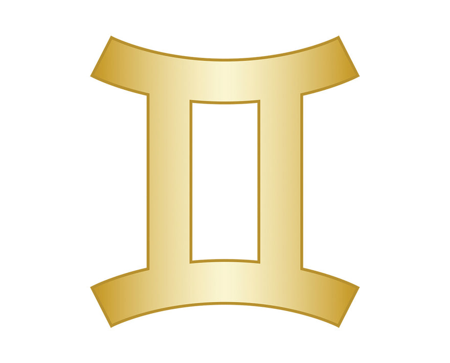 Gemini Zodiac Icon - Gold