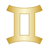 Gemini Mini Zodiac Icon - Gold