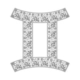 Gemini Mini Zodiac Icon - Pavé/Silver