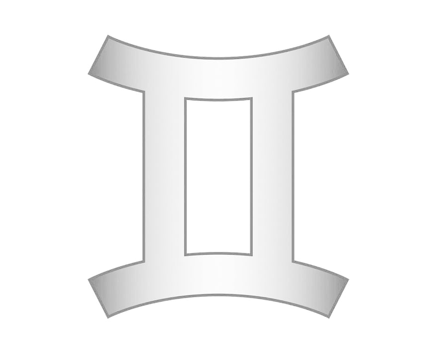 Gemini Zodiac Icon - Silver