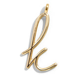 Custom Gold Enamel Script Letter Charm - K