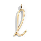 Custom Gold Enamel Script Letter Charm - L