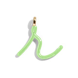 Custom Matcha Green Enamel Script Letter Charm - R