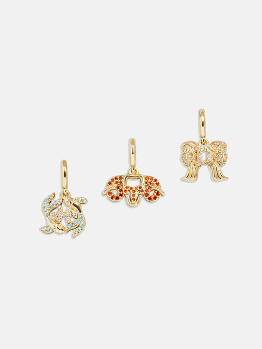 Aries Zodiac Charm Cluster Necklace